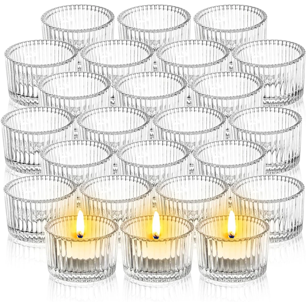 Candle Glass Supplies - 6/12 adet Şeffaf Tealight Mumluklar, Masa