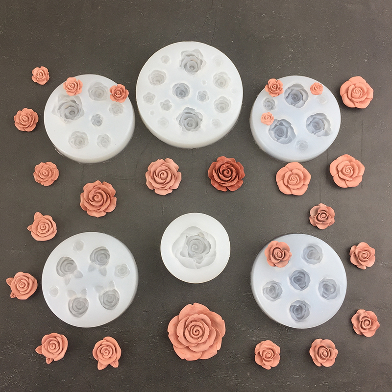 Candle Making Supplies Online - 3D gül çiçek şekli yaprak silikon