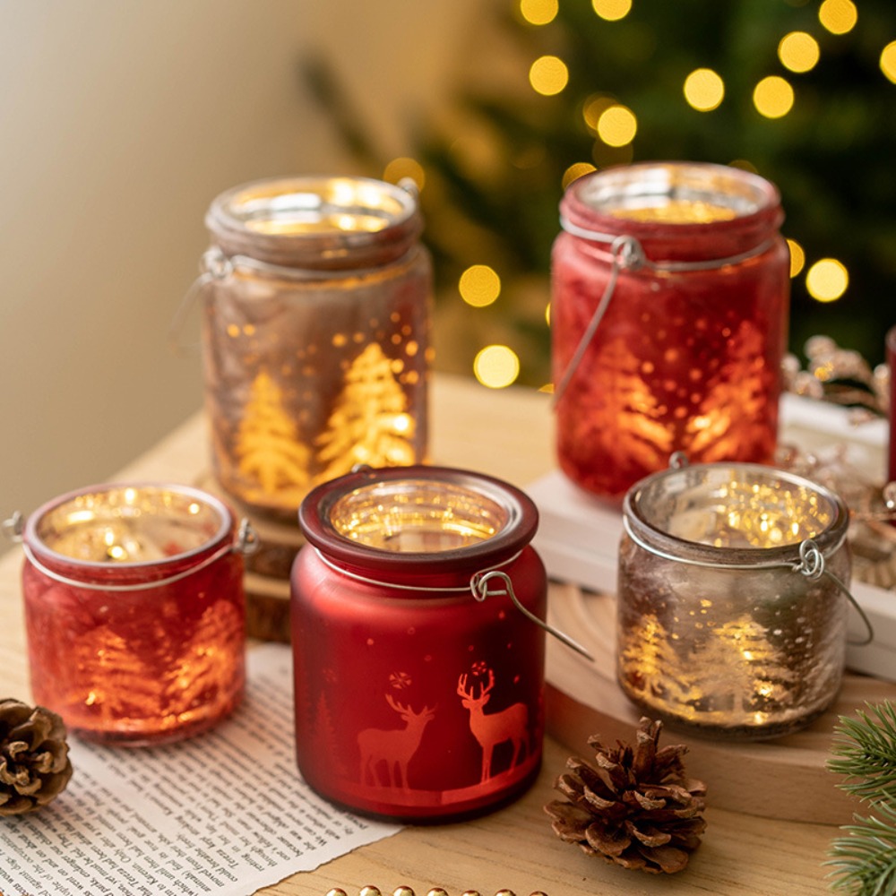 Candle Glass Supplies - Noel Elektroliz Cam Mumluk Boş Bardak