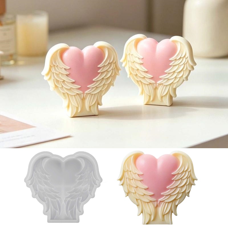 Candle Making Supplies Usa - 3D Aşk Kanatları Silikon Mum Kalıbı